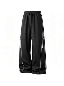 Women's Spring/Autumn Casual Fashion Straight Leg Pants, Minimalist Outdoor Streetwear - Black - View 2