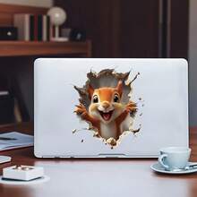 1pc Cute Squirrel Vinyl Sticker - Vibrant Cartoon Animal Design, Suitable For Car, Laptop, Durable And Easy To Apply, Ideal Easter Gift, Fun Bumper Sticker, Suitable For Wood And Metal, Cute Sticker - Cute Squirrel - View 5
