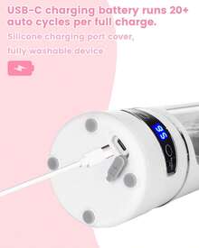 SINRAY Juicer Portabel Ringan 600ml, Kapasitas 22000 RPM, Dapat Diisi Ulang USB, Dilengkapi Baterai Isi Ulang 1200mAh. - 0,5L-1L - View 12