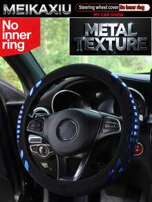 MEIKAXIU Metallic-Look Dynamic Stripe New Diving Fabric Car Steering Wheel Cover Without Inner Ring, Suitable For 38cm (15inch) Car Decor, For Women - Faux Metal Decorative Steering Wheel Cover - View 12