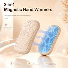 2-In-1 USB Rechargeable Portable Hand Warmer, 3 Adjustable Temperature Settings, Ideal For Travel And Skiing, Top Winter Gift For Halloween And Christmas, Perfect Warm Gift For Family, Friends, Partners And Colleagues - Orange - View 6