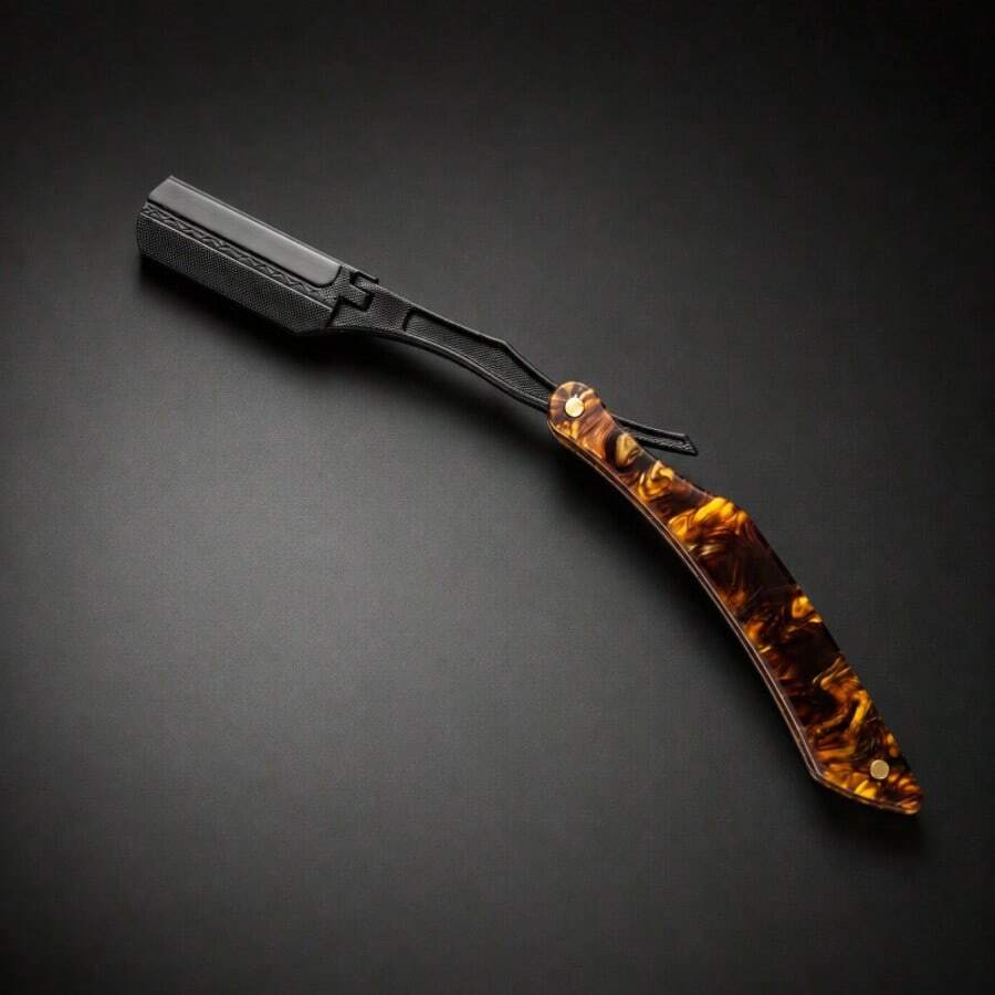 Folding Straight Razor With Tortoise Shell Handle, Barber Shaving Razor For Beard Trimming And Grooming - Safety Razor - View 1