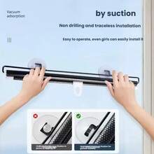Rèm che nắng cửa sổ chấm bi thu gọn, lắp đặt bằng cốc hút không cần khoan, rèm cách nhiệt chống nắng cho cửa kính ban công nhà ở - Họa tiết chấm bi - Xem 5