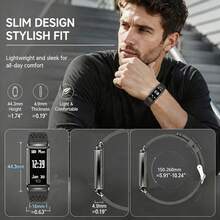 JIAYAOO 1 buah Smartwatch Ultra Tipis yang Sangat Menarik, Desain Ultra Tipis, Casing Paduan Logam, Silikon Ramah Kulit, Ringan Saat Dipakai, Tahan Air IPX8, Pengingat Panggilan, Pemantauan Tidur, Kontrol Kamera Jarak Jauh, Berbagai Mode Olahraga, Kompatibel dengan iOS dan Android, Hadiah Sempurna untuk Keluarga, Teman, dan Guru - View 5