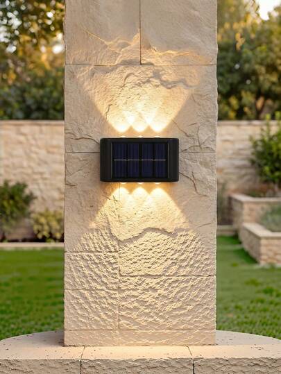 1pc Solar LED Light, Outdoor Solar Spotlight, Landscape Balcony Wall Decor Solar Wall Light, Outdoor Wall Light, From Dusk To Dawn, Suitable For Outdoor Garden Wall, Path And Wall Light, Optional Warm Or Cool Color