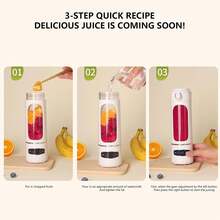 SINRAY Juicer Portabel Ringan 600ml, Kapasitas 22000 RPM, Dapat Diisi Ulang USB, Dilengkapi Baterai Isi Ulang 1200mAh. - 0,5L-1L - View 10