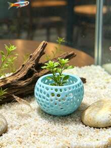 Pot Budidaya Rumput Laut Berongga Cetak 3D, Pot Penahan Tanaman Air Akuarium, Tempat Persembunyian Ikan & Udang Bulat dengan Banyak Lubang, Aksesori Dekorasi Lanskap Bawah Air - A - View 4
