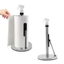 1pc Stainless Steel Kitchen Paper Towel Holder With Spray Bottle, No-Drill Countertop Paper Towel Holder And Spray 2-In-1, Kitchen Countertop Paper Towel Holder - Multicolor - View 6