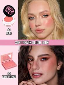 MISSLYN 2PCS Lip & Cheek Blush Set, Cream Blush & Powder Blush Duo, Soft Coral Pink Makeup, Rosy Peach Cheek Color, Smooth Blendable Texture, Fresh Flush Blush Look, Dewy & Soft Matte Finish, Lightweight Makeup For Daily Wear, Party & Y2K Beauty Gift - #1+#2 - View 2