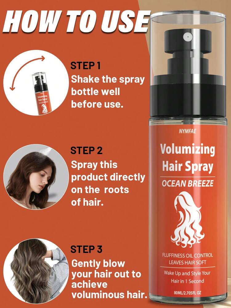 Hair Volumizing Spray|Hair Styling Spray|Anti-Frizz Hair Spray|Volume Boosting Styling Spray,With Castor Oil And Hydrolyzed Fibroin,No Sticky Feeling,Long-Lasting&Voluminous,With Elasticity&Formability,Ideal For Halloween Costume,80ml/2.705fl.Oz - Formal Wear-4 - View 4