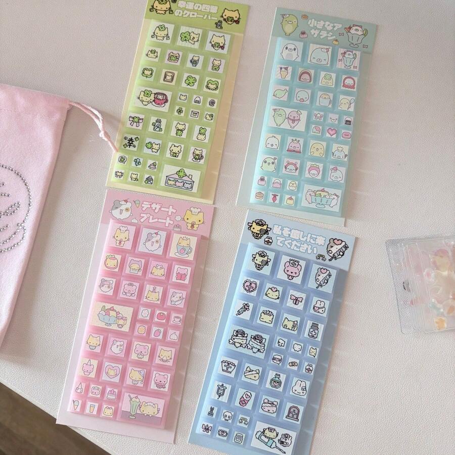 Seri Hewan Peliharaan Gaya Blok Lucu: Stiker 3D - Set Stiker Resin Epoksi 3D Kartun Lucu | Cocok untuk Smartphone, Gelas, dan Seni Stiker; Menampilkan Permukaan Halus, Resin Berkualitas Tinggi, dan Perekat Mandiri - MultiWarna - View 1