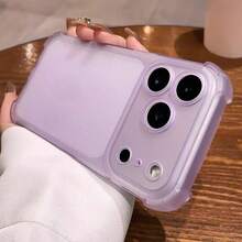可愛磨砂透明手機殼，適用於 iPhone 18 Pro Max 17 16 15 14 13 12 Plus，防震保護套 - 透紫 - 查看 5