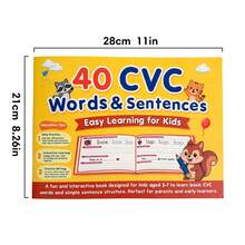 Lachilly 40 Pages CVC Words And Sentences Practice Book, Children's Short Vowel Phonics Tracing And Writing Workbook, Preschool Kindergarten Early Reading Activity Worksheets, Children's English Phonics Learning Supplies, Student Handwriting Practice - Multicolor - View 4