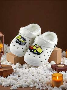 Winter Children's Clogs Are Cute, Fashionable, And Comfortable For Indoor And Outdoor Wear, With Plush Insulation For Warmth - Beige - View 5