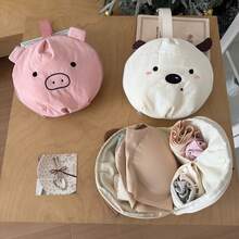 1Pc Cartoon Embroidery Cute Underwear Bag,Travel Underwear Storage Bag,Sock Storage Bag,Portable Three In One Storage Bag,Back To School Supplies - Multicolor - View 5