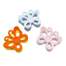 1pc Silicone Baby Teether, Butterfly & Ship Wheel Double-Sided Teething Toy, Thanksgiving Halloween Christmas Gift - Butterfly - View 6