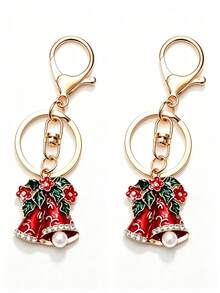 2026 New Christmas Bell Keychain, Christmas Gifts, Bag Charms, Car, Keyring, Purse Charms, Keychains For Backpack, Key Holder - Multicolor - View 9
