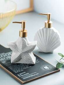 1pc Premium Minimalist Luxury Bathroom Ceramic Lotion/Shower Gel/Shampoo Dispenser Bottle - Multi-color - Style Random - View 2