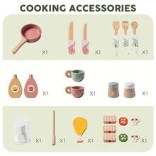 ROBUD Wooden Play Kitchen Set For Kids Toddlers, Pretend Kitchen Playset - Mint Green - View 6