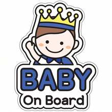 1pc Baby Stroller/Car Window And Bumper Sticker - Waterproof, Cartoon Design, Durable Plastic Material, Easy To Peel And Stick, For Children's Vehicle Protection - Multicolor - View 9