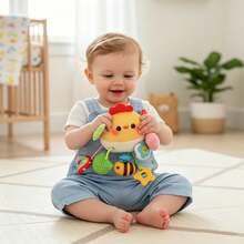 1PC Baby Soft Toy,Chick Pony And Crab Cartoon Style Toy,Fabric Activity Toy,Baby Stroller And Bed Hanging Toy,Baby Rattle Toy,Sensory Toy,Brain Game - Multicolor - View 7