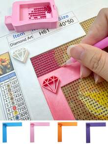 Diamond Painting Right‑Angle Alignment Ruler Tool, Precise Diamond Positioning Helper, Convenient Auxiliary Accessory To Align Diamonds On Canvas For Easier Diamond Painting Work - A - View 5