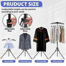 Freestanding Home Steamer Stand, Foldable Floor Rack, Height Adjustable Vertical Clothes Rack, Large Garment Rack, Bedroom And Walk-In Closet Steam Iron Stand, Portable Travel Steamer Stand - View 7