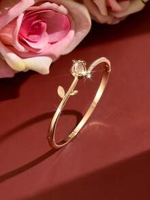 1pc Fashion Women's Tulip Flower Stackable Bracelet, Suitable For Daily Wear, Banquet, Party, Wedding - Multicolor - View 8