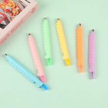 Colorful 5-In-1 Multifunctional Ballpoint Pen Set, Includes Ruler/Trackball Pen/Ballpoint Pen/Highlighter/Phone Stand, Suitable For Students' Daily And Office Use, Exquisite Multifunctional Stationery Gift Set - A - View 3