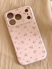 Pink Floral Phone Case, Raised Lens Ring Wear-Resistant Shockproof Phone Case, Gentle Fresh Commute Versatile Style, Compatible With Apple 15/15 Pro/15 Plus/15 Pro Max/16/16 Pro/16 Pro Max/17/17 Pro/17 Pro Max/12/12 Pro/12 Mini/13/13 Mini/13 Pro/13 Pro Max/14/14 Plus/14 Pro Max/11, Autumn/Winter Gift, Back To School Essential, Christmas Gift, Halloween Gift, Accessory - Pink - View 4
