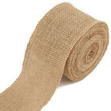 2 Inch Burlap Wide Fabric Craft Ribbon,10 Yard, Natural Brown Ribbon For Bow Crafting,Wreath-Making, Tree Decoration,Natural Jute Fabric Ribbon, Crafts Ribbon For Christmas, Wedding, Gifts, Burlap Fabric DIY, Ribbon For Decoration - A - View 4