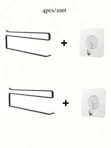Metal Kitchen Paper Towel Holder, Multi-Functional Wall-Mounted Storage Rack, No Drilling Required, Suitable For Plastic Wrap, Kitchen Paper Towels, Tea Towels And Aluminum Foil Dispenser, Easy Installation, Ideal Gift For Kitchen Paper Towel Storage - Multicolor - View 15