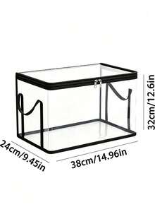 Heavy Duty Transparent Flip Lid Storage Box, Large Rectangular Stackable Space-Saving Organizer Bin, Durable Plastic Storage Container, Suitable For Clothes, Books, Home Office, Travel, Household Storage, Backpack Storage Bag, Dorm Storage - Multicolor - View 10