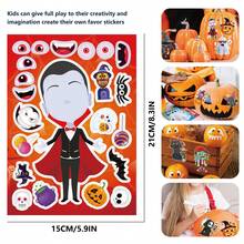 8/16/24 Halloween DIY Sticker Set - Classic Bat, Ghost, Pumpkin And Vampire Character Designs, Interactive Puzzle Toy To Promote Brain Development, Children's Party Gift, Gift Packaging, Classroom Activity, Halloween And Christmas Gift - Mixed Color - View 5