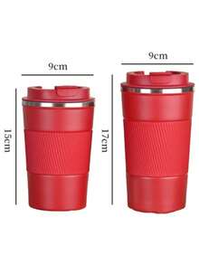 1pc Stainless Steel Coffee Cup, Portable, Insulated Hot & Cold, 380/510ml Water Bottle, Unisex, Back To School Essential - Multicolor - View 2