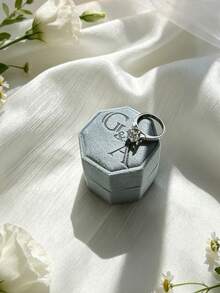 Custom Velvet Ring Box With Engraving, Personalized Proposal Ring Box, Wedding Engagement Gift - Multicolor - View 4