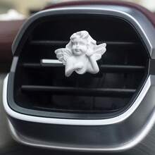 1pc Cute White Angel Car Air Vent Clip, Cute Angel Wings Car Interior Accessory, Exquisite Car Decoration Gift, Perfect For Women And Girls - A - View 7