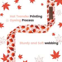 Lionheart Glory Fall Dog Collar Maple Leaf Print Pet Collar Small Medium Large Dog Collars - Burnt Orange - View 3