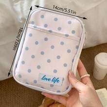 1pc Polka Dot Storage Bag Pencil Case/Cosmetic Bag/Passport Holder Multi-Layer Compartment Stationery Organizer Portable Zipper Pouch Suitable For School And Daily Use - Multicolor - View 12