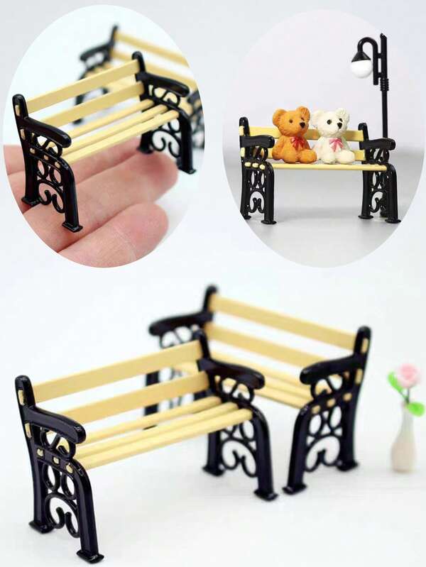 Miniature Park Bench Model, Mini Garden Accessories, Mini Garden Scene Decor Elements, Exquisite Craftsmanship, Mini Home Decor, Gift Collection For Enthusiasts And Hobbyists, Christmas, Halloween