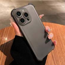 Cute Matte Clear Phone Case Compatible With IPhone 18 Pro Max 17 16 15 14 13 12 Plus Shockproof Protect Cover - Translucent Black - View 5