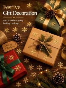 300pcs 2cm Gold Snowflake Confetti, Metallic Shiny Snowflake Table Scatter, Lightweight Reusable Christmas Party Decorations, Gold Snowflake Confetti Suitable For Christmas, Wedding, Birthday, New Year, Winter Holidays, DIY Crafts, Table Party Decor - Golden Snowflake - View 7