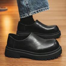 Sepatu Derby Vintage Pria dengan Tampilan Usang, Sepatu Loafer Kasual Bisnis Terbaru untuk Musim Semi, Sepatu Jas Penambah Tinggi Badan yang Tak Terlihat, Sepatu Formal yang Nyaman, Bernapas, Lembut, dan Serbaguna untuk Semua Acara - Hitam - View 6