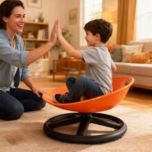 Autism Spinning Chair| Back To School Supplies, With Anti-Slip Metal Base, Training And Rehabilitation Equipment, Suitable For Training Centers, Home, Balance And Concentration Improvement, Exercise Chair Christmas Gift/Christmas Surprise - Orange Sensory Integration Training Bench - View 3