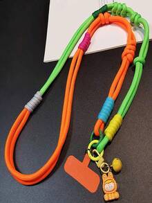 2pcs/1pc Colorful Contrast Doll Bell Crossbody Phone Lanyard, Smartphone Shoulder Bag Strap, Smartphone Protective Case Lanyard, Phone Accessories Keychain Phone Chain, Bag Charm Keyring, Girl's Anti-Loss Phone Shoulder Strap With Universal Phone Patch, Halloween - Multicolor - View 6