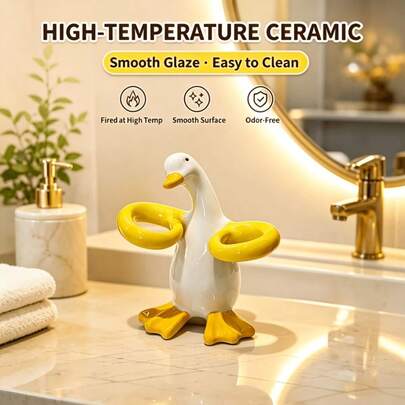 Rak Tempat Sikat Gigi Kamar Mandi, Dudukan Sikat Gigi Meja Kamar Mandi dengan Alas Keramik, Tempat Penyimpanan Pasta Gigi