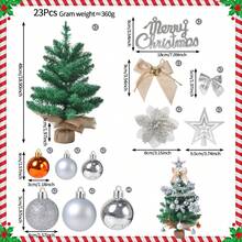 Mini Christmas Tree, Simulated Christmas Tree, With Many Small Decorations, Home Use, Party Diy Decorations, Christmas Decoration Scene - Multicolor - View 7