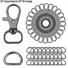 54pcs D-Ring Swivel Snap Hooks, Suitable For Keychains, Wallets, Lanyards, Dog Collars, Bags, DIY Crafts Accessories (3 Colors Available) - Little D Buckle D Ring - View 10