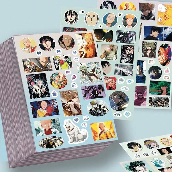 8pcs Genos & Saitama Creative Graffiti DIY Planner Scrapbooking Stickers, Waterproof Decal Stickers