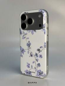 GIIPPA 1pc Small Floral Pattern Design Phone 17 Pro Max Phone Case, Compatible With Phone 16 Pro Max, 15 Pro Max, 14 Pro Max, Korean Style High-End Fashion Fun Phone Case, Compatible With 11/12/13/14/15/16 Pro Max Plus, Elegant Design Suitable For Men And Women, Perfect Gift For Girlfriend On Christmas, Valentine's Day, Easter, Wedding Season And Birthday! - Purple - View 4